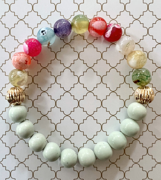 Cotton Candy Mint and Multicolor in Gold