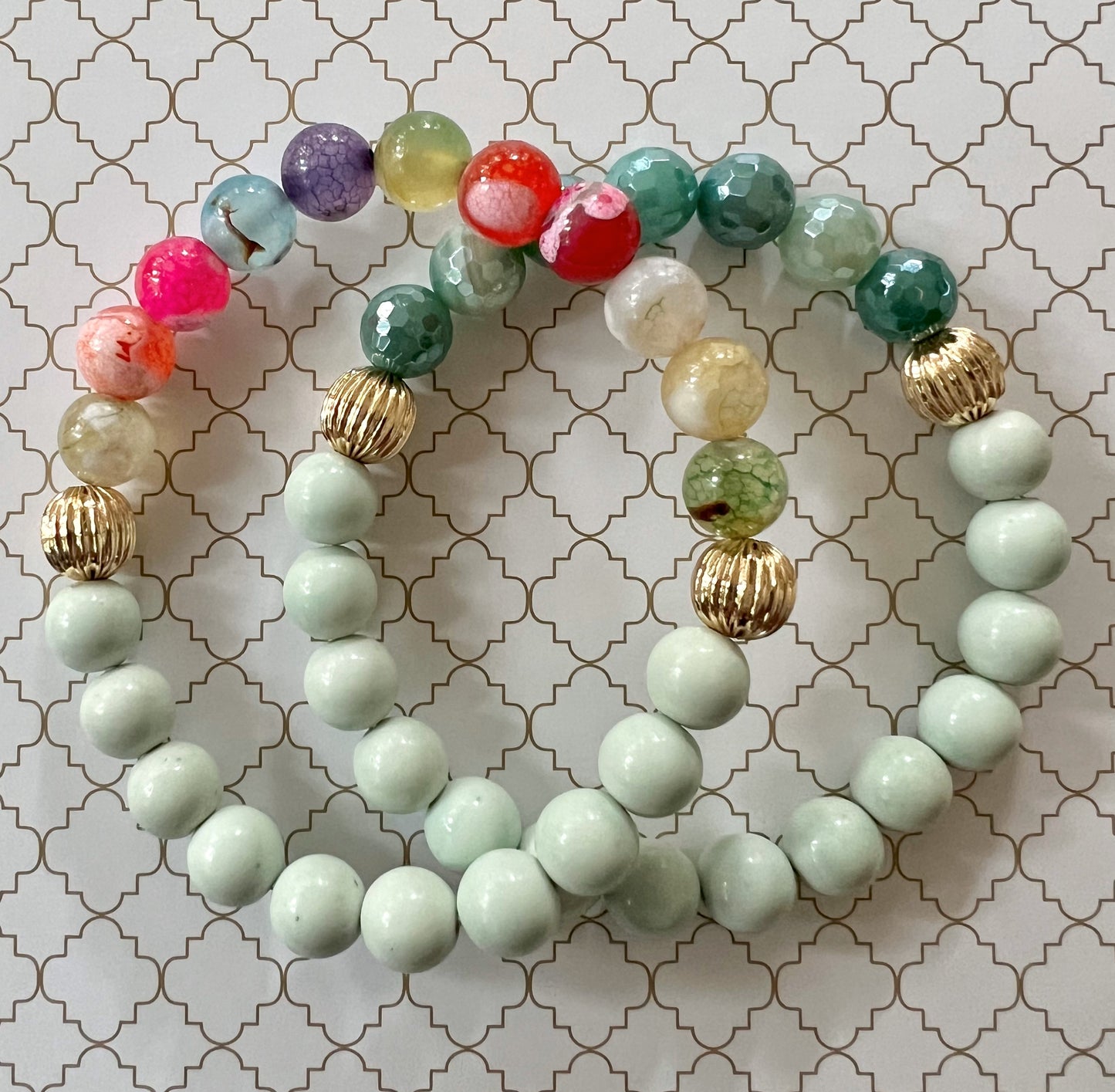 Cotton Candy Mint and Multicolor in Gold