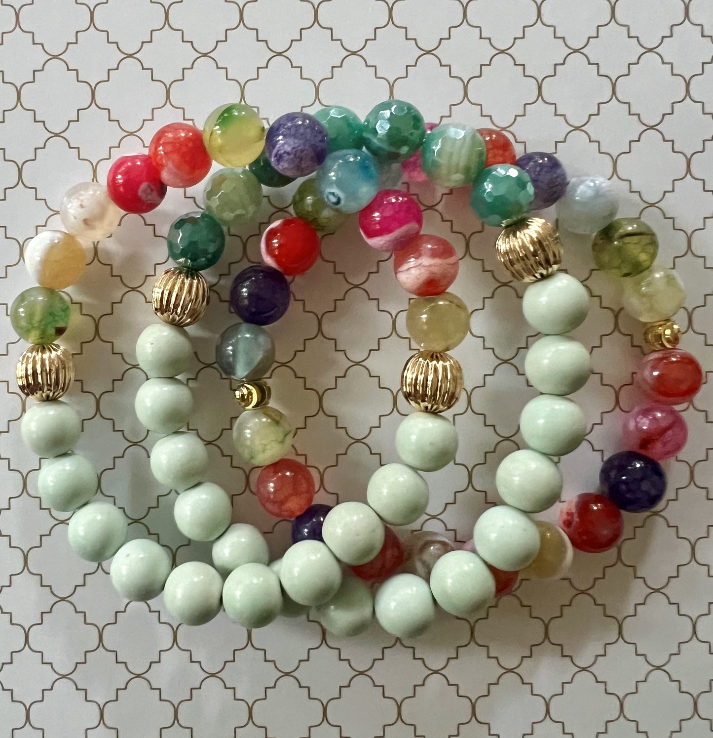 Cotton Candy Mint and Multicolor in Gold