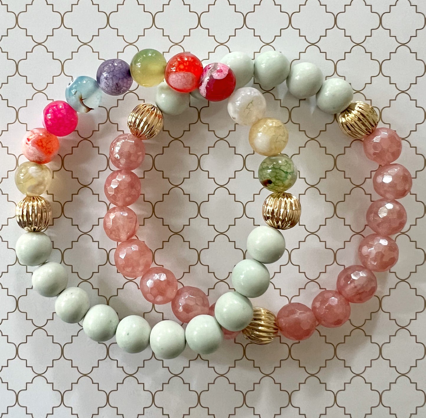 Cotton Candy Mint and Multicolor in Gold