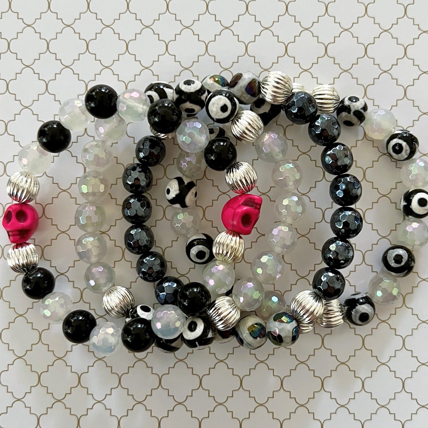 Elegant Skull Bracelet in Silver