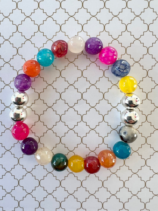 Candy 8mm Multicolor in Silver