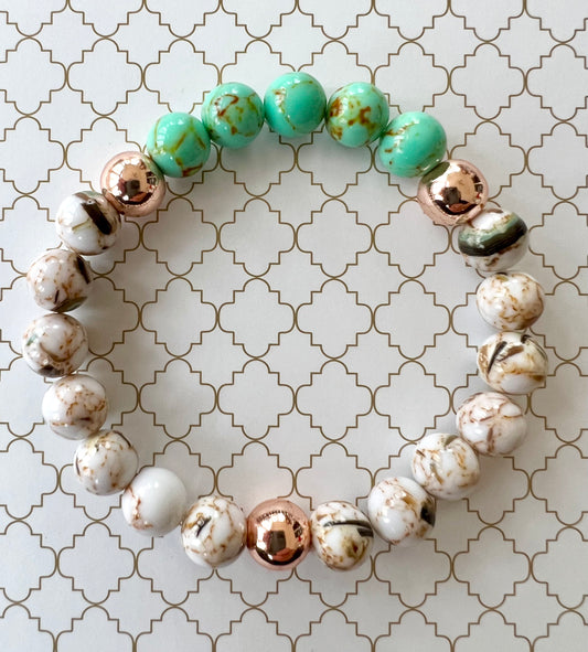 Shell Turquoise in Rose Gold