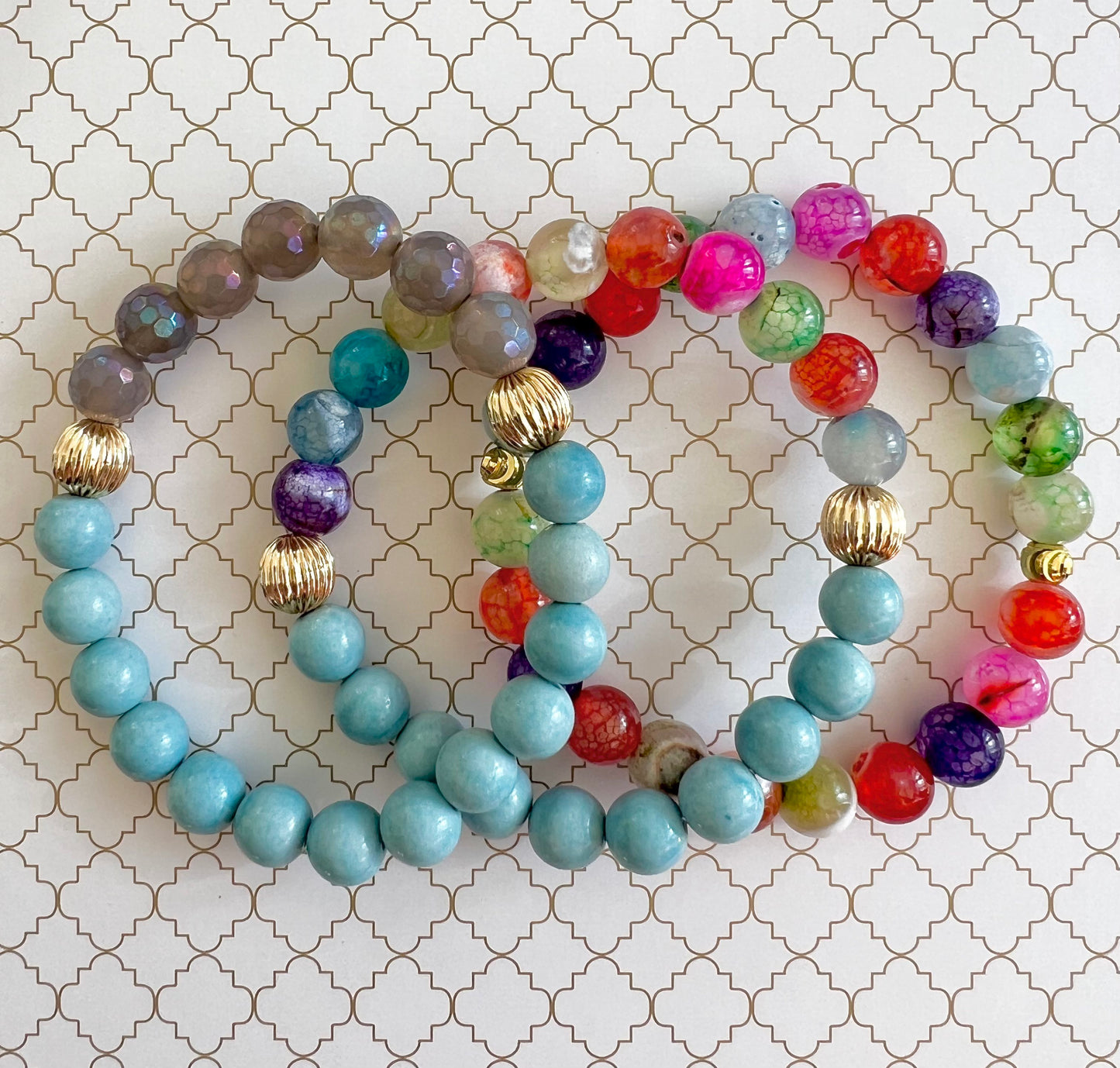 Cotton Candy Blue and Multicolor in Gold