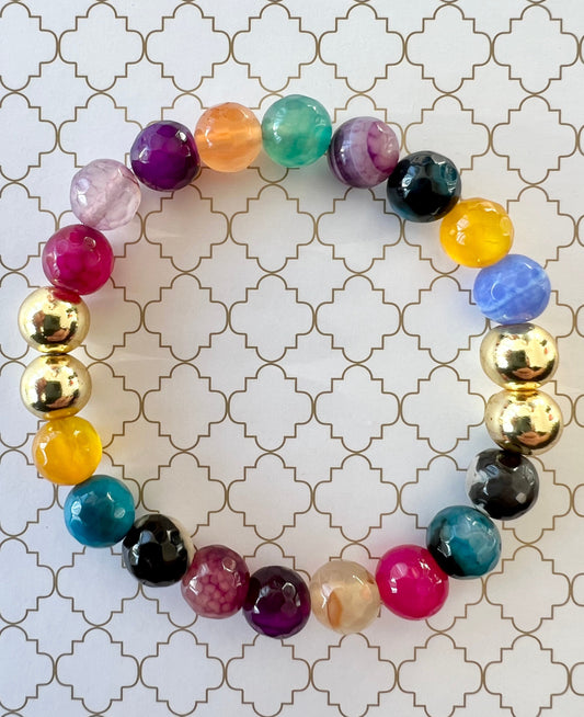 Candy 8mm Multicolor in Gold