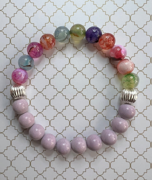 Cotton Candy Lilac and Multicolor in Silver